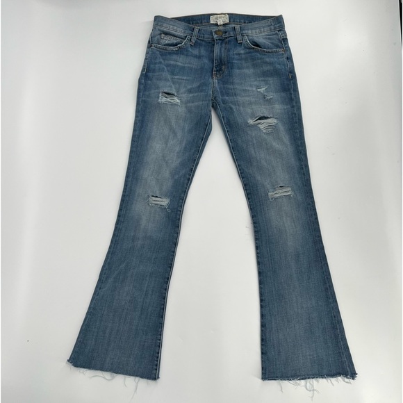 Current/Elliott Flip Flop Relaxed Fit Boot Cut Distressed Jeans Size 24 Women's - Picture 1 of 6